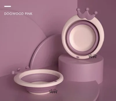 Foldable Wash Basin Crown Design Vintage Series(Pink)