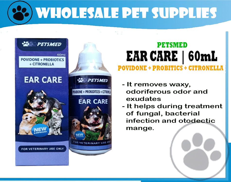 PETSMED EAR CARE (Povidone + Probiotics + Citronella) | 60ml | Lazada PH