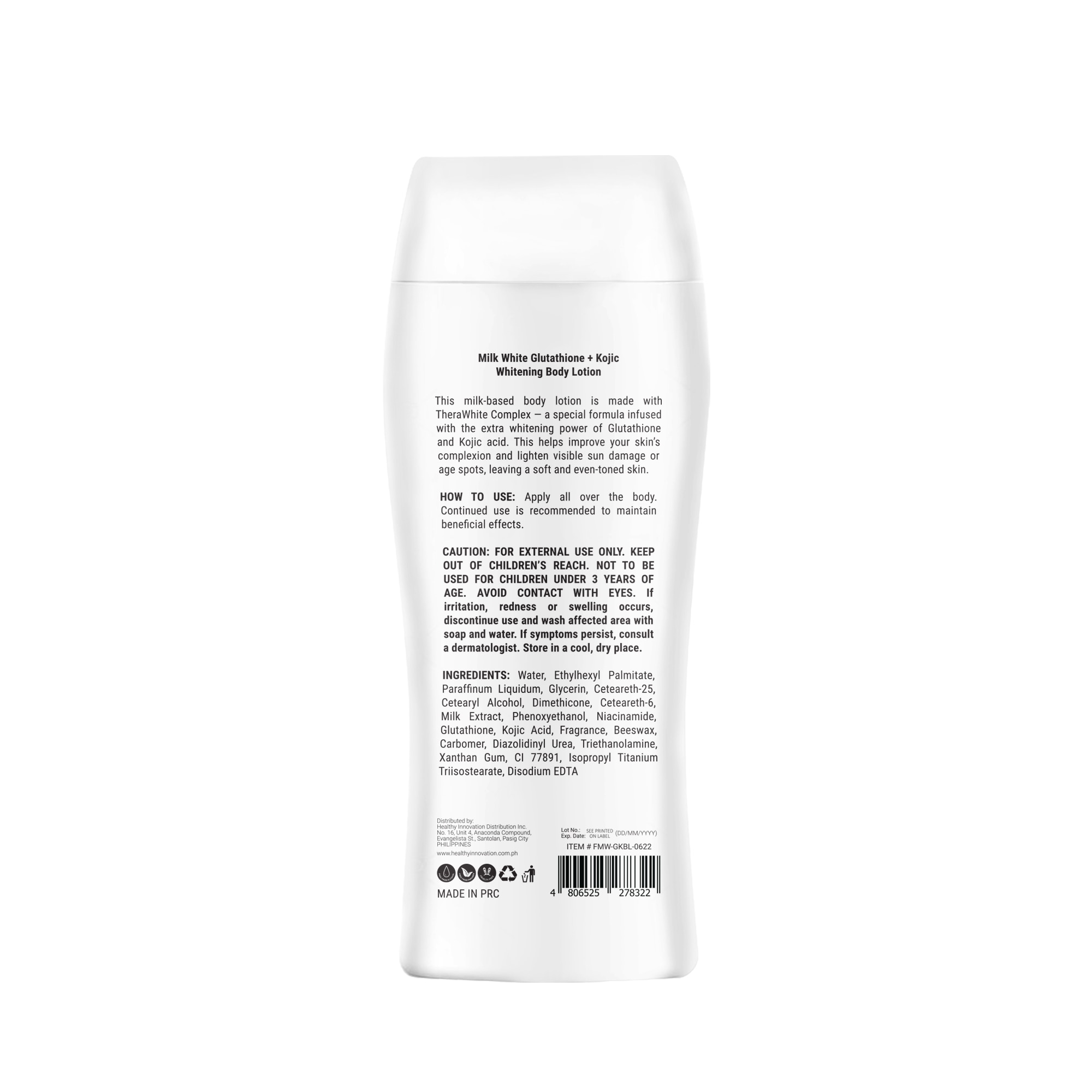 fresh skinlab milk white glutathione body lotion ingredients FRESH Skinlab Milk White Glutathione + Kojic Whitening Body Lotion 200ml