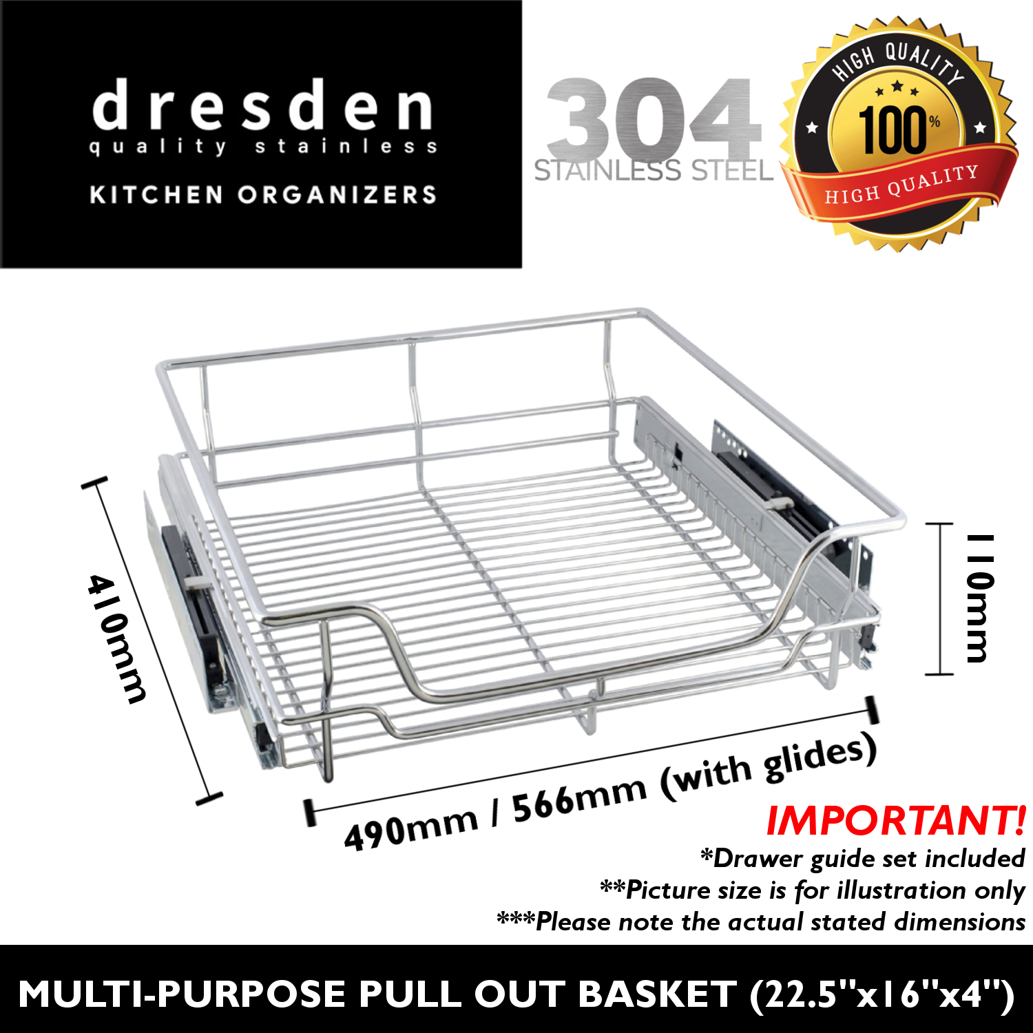 dish drawer dimensions