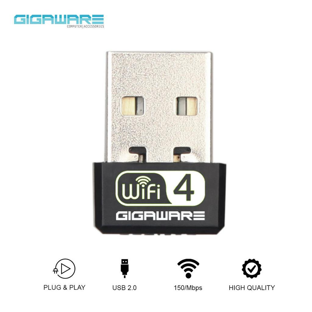 Gigaware USB 2.0 Wifi Dongle 802.11n WiFi Receiver Plug and Play USB