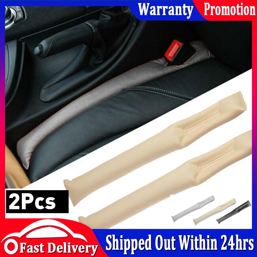 Car Seat Gap Leakproof Filler Soft Pad Holster Blocker Leather Black Solid
