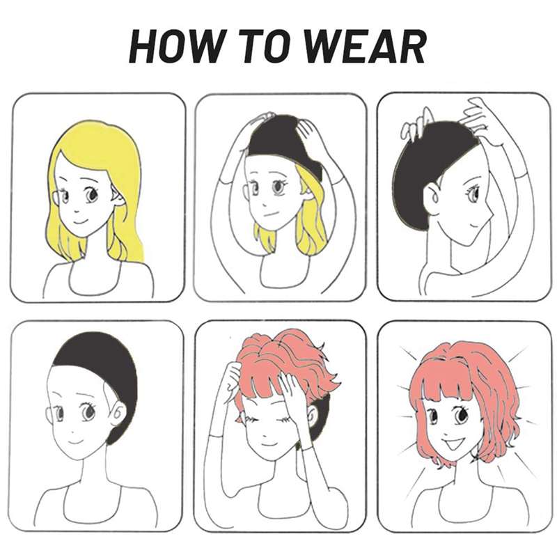 12 Pcs Wig Cap for Wig Making Elastic Dome Mesh Wig Cap Women's Front Lace Wig Black
