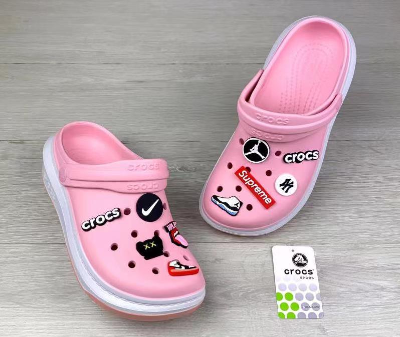 New crocs korean fashion with jibbitz design Pink color Lazada PH