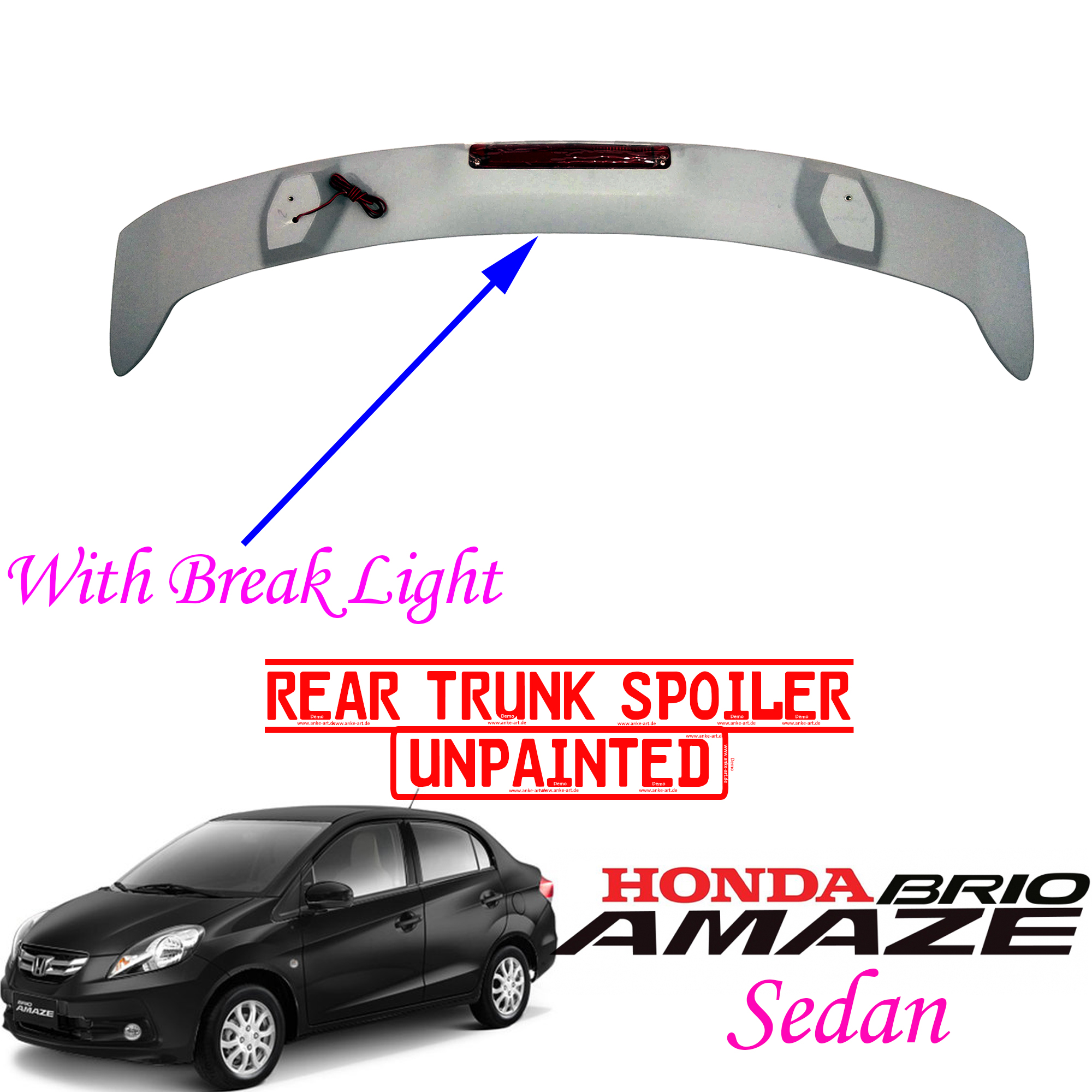Honda Brio Amaze Rear Trunk Spoiler (Unpainted) Lazada PH