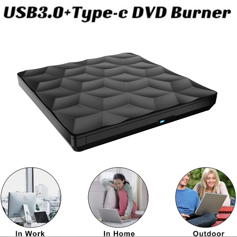Bảng giá External CD DVD Drive USB 3.0+TYPE-C CD DVD Burner CD DVD Player for Laptop Mac Desktop Mac OS Windows10/8/7 Phong Vũ