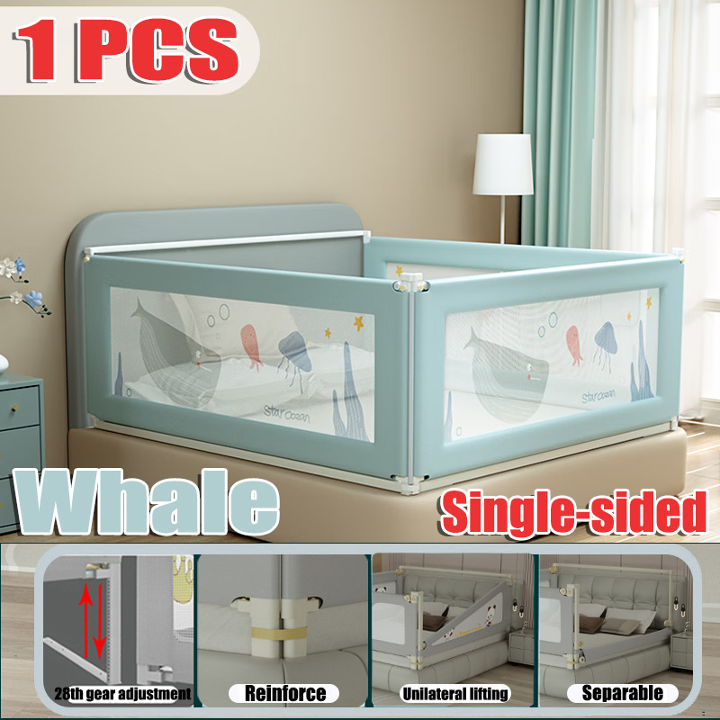 【Free Shipping】Bed Fence for Baby Queen/King Size Slide Down Safety Bed