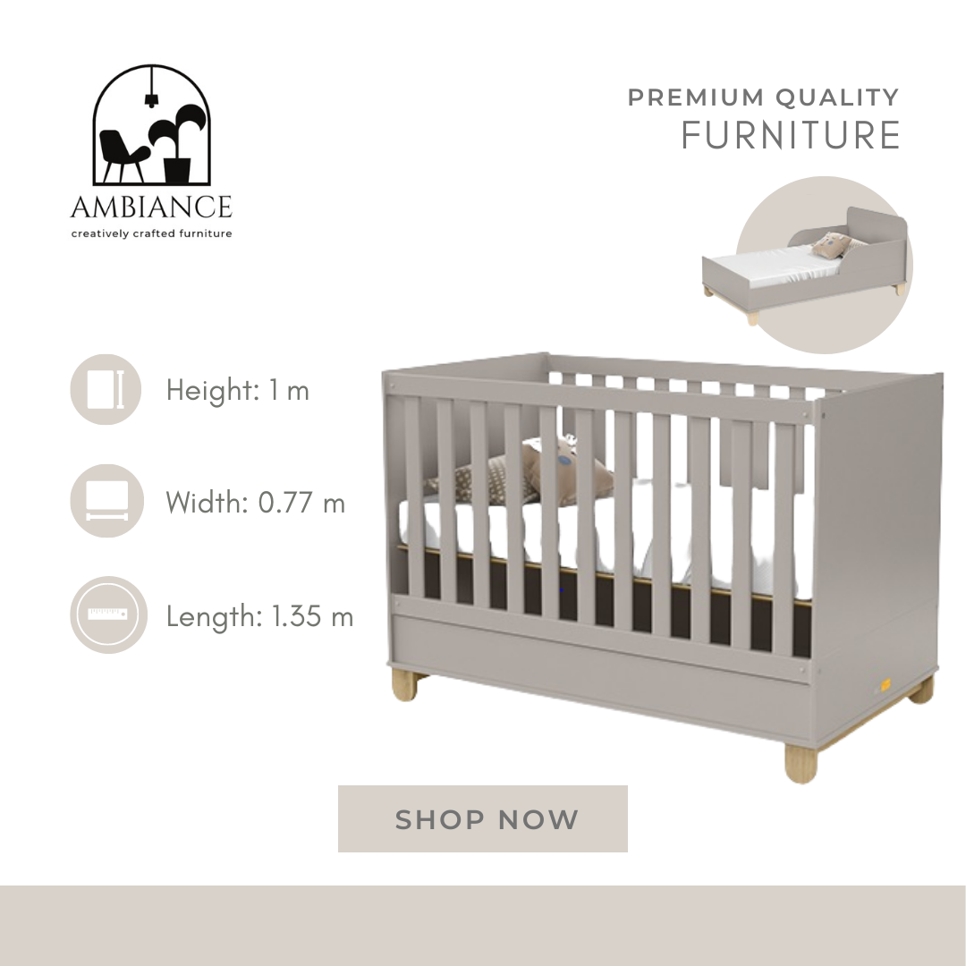 AMBIANCE FURNITURE MULTIPURPOSE CRIB CONVERTIBLE TO TODDLERS BED