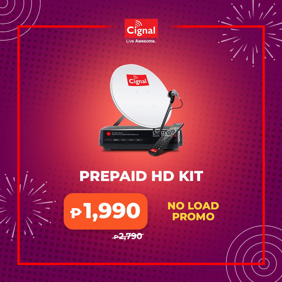 Cignal HD Prepaid Kit NO FREE LOAD set) Lazada PH