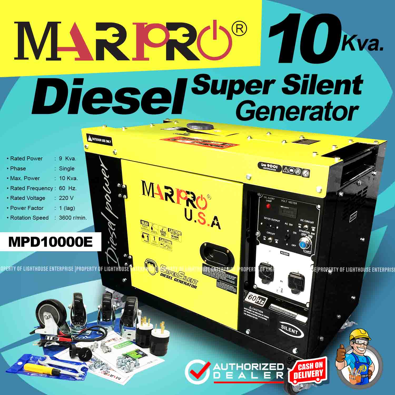 Oar apologize pope MARPRO USA 10kva 10000W Silent Diesel Generator Electric Start (MPD10000E)  *LIGHTHOUSE ENTERPRISE* | Lazada PH
