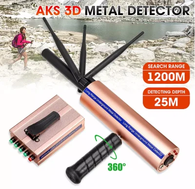 AKS 3D 1200m Metal Detector Detective Long Range Gold Treasure Digger Scanner