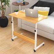 Cod | Fast Delivery | Real Wood And Steel | High Quality Multifunction Table | Laptop Computer Table | Movable Adjustable Table | with 4 wheels | Study Table | Side table | Bed Table | Writing Desk