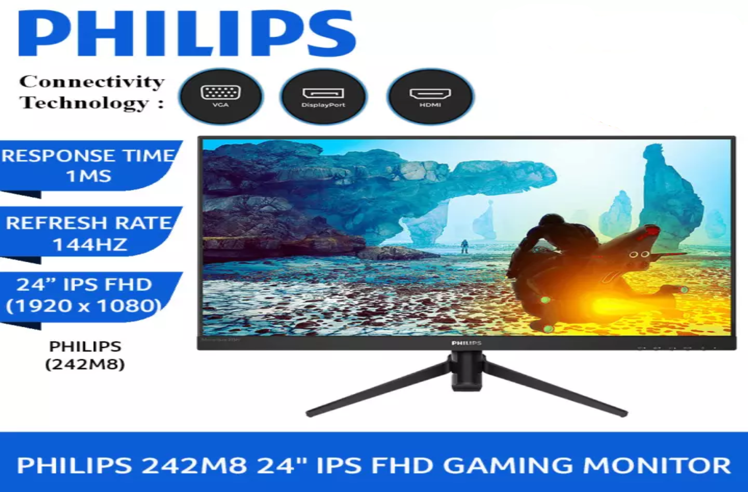 philips 242m8 144hz 1ms ips monitor