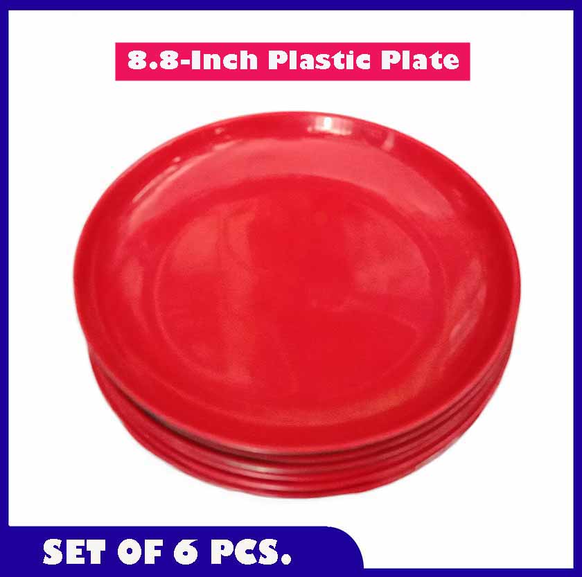 8.8Inch Round Plastic Plate, Set of 6 Lazada PH