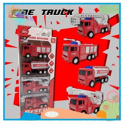 ICO 4 in 1 FIREFIGHTER & CITY BUILDER CONSTRUCTION TRUCK TOYS
