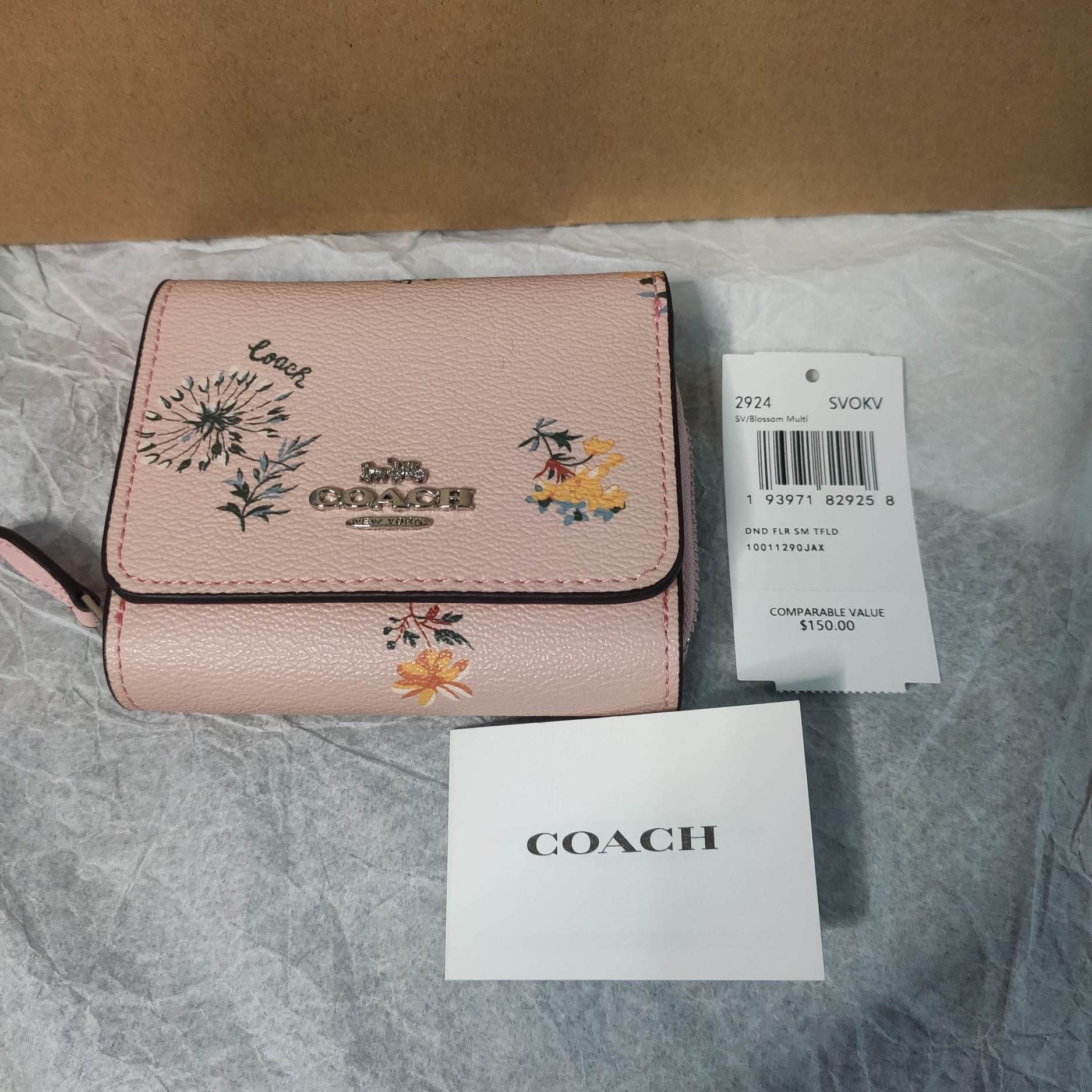 2924 Coach Small Trifold Wallet with Dandelion Print Lazada PH