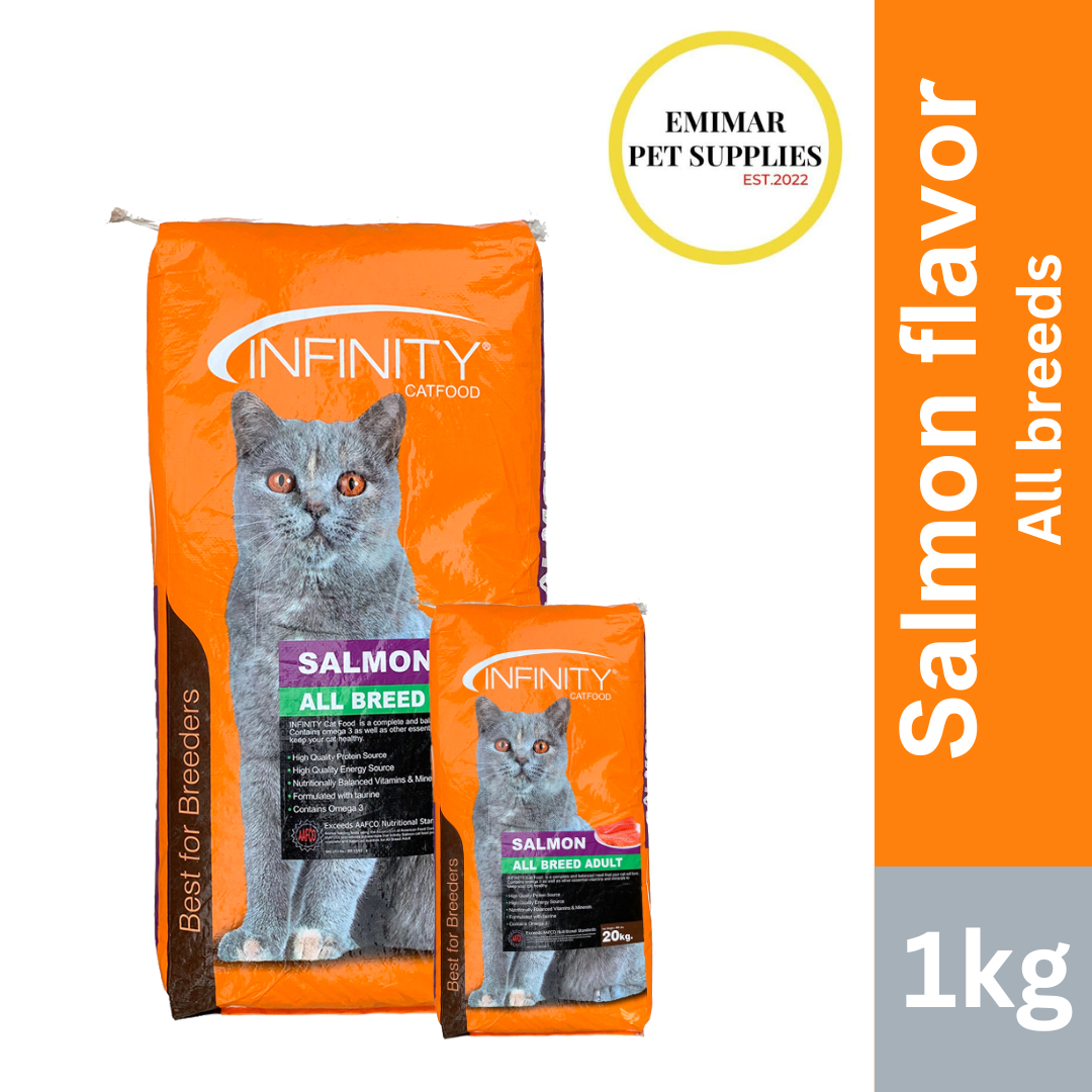 Infinity Catfood 1kg Repacked - Salmon flavor - All Breed Adult - CAT ...