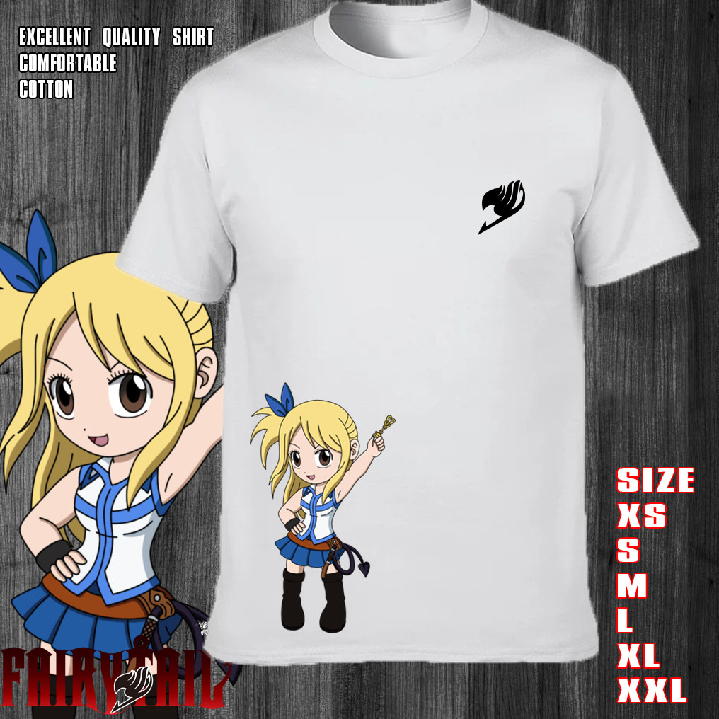 Fairy Tail Natsu Dragneel and Lucy Heartfilia chibi characters 2023  T-shirt, hoodie, sweater, longsleeve and V-neck T-shirt