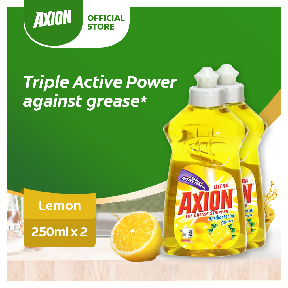 [24 Hour Germ Kill] Axion Antibacterial Dishwashing Liquid Lemon 250mL