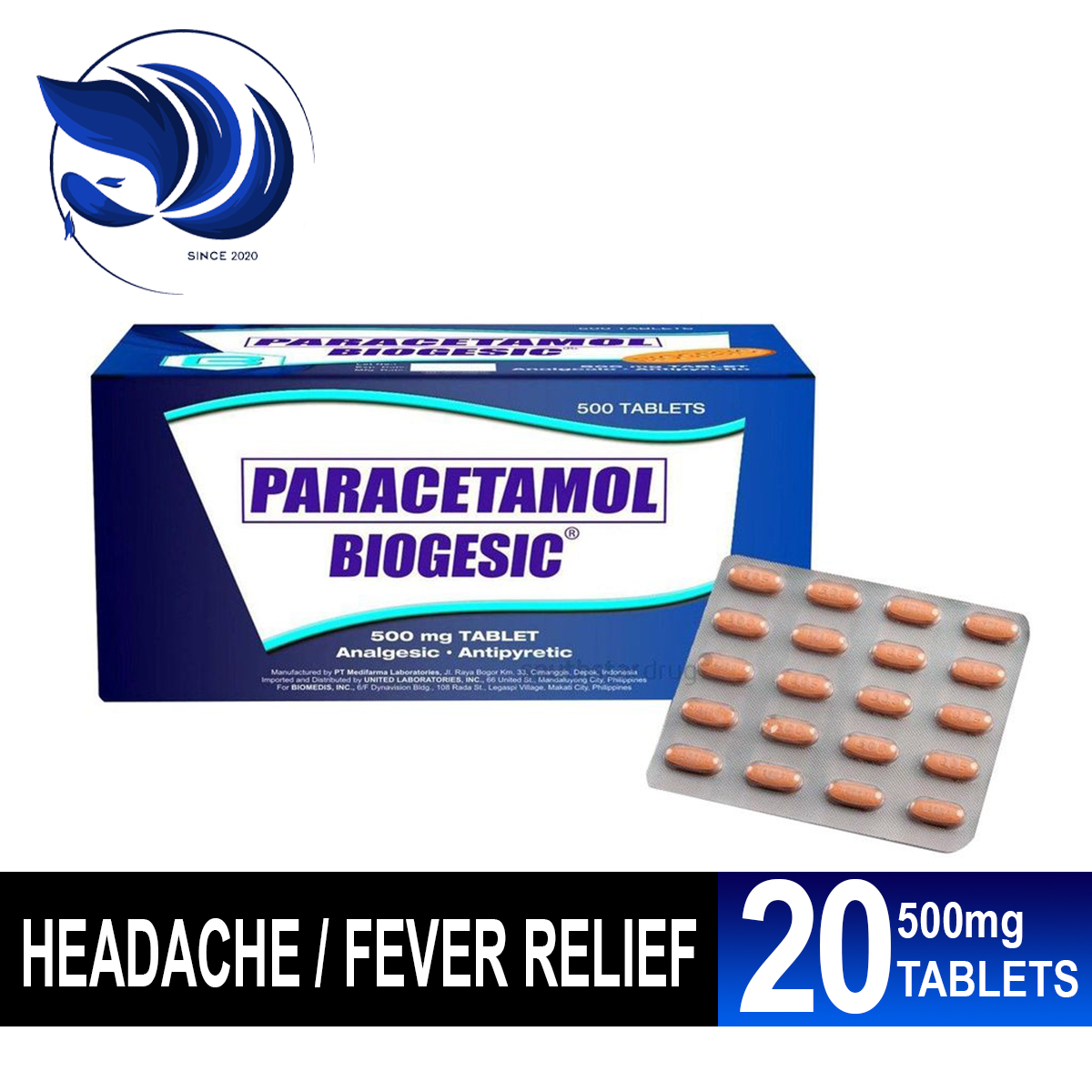 Biogesic Tablet, Paracetamol, Pain Relief Fever Flu Lazada PH