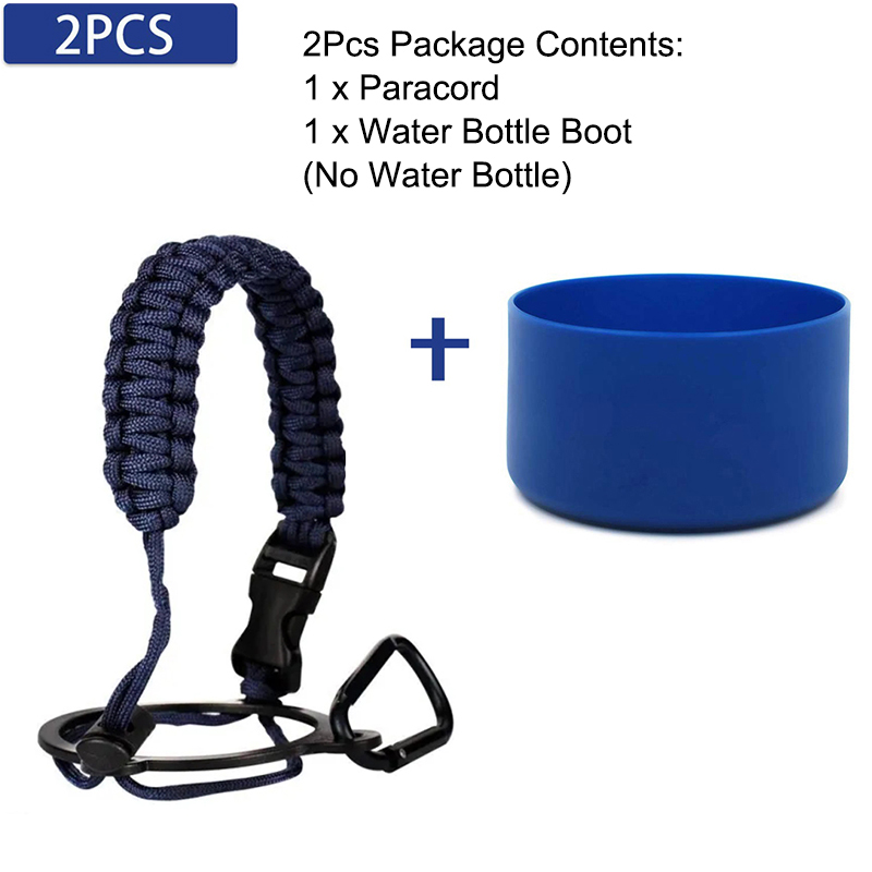  Water Bottle Handle Strap  Paracord Handle & Silicone  Protective Bottle Boot Shoulder Strap Set,Non-Slip Hand-Woven Water Bottle  Handle Strap with Silicone Boot Buogint : Sports & Outdoors