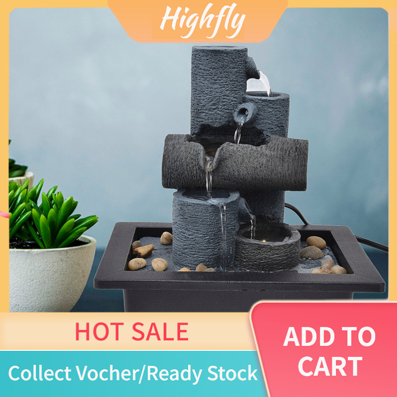 Tabletop Waterfall Fountain, Indoor Water Fountain Quiet for Office
