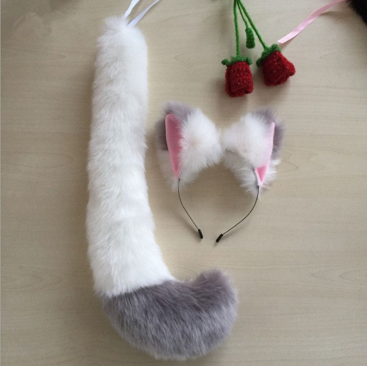 AnimatedcosplayCat Ear Headband Plush Bow Tie Gloves Tail Cat Ear Maid