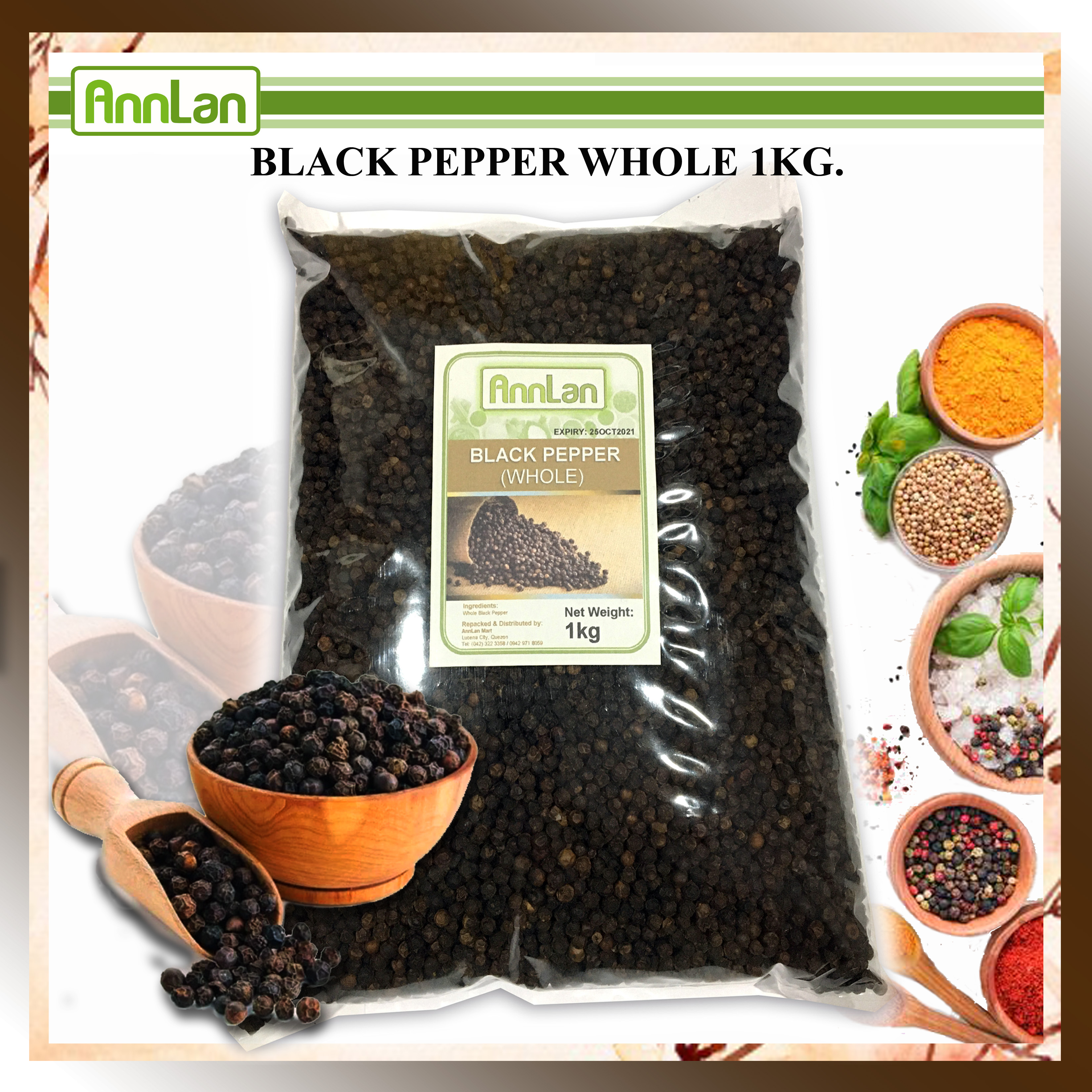 Black Pepper Whole 1kg ( Paminta Buo Puro 1kg ) Black Pepper Whole Pure