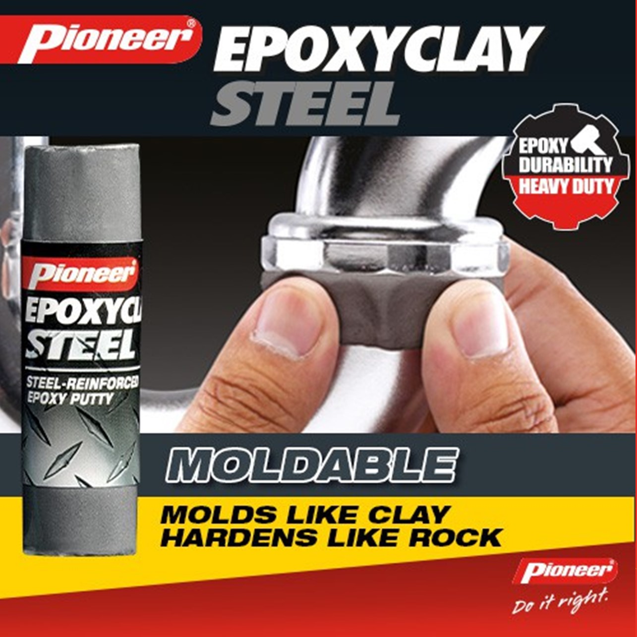 Pioneer Adhesives Inc. - Pioneer Epoxy Clay Steel is a hand moldable epoxy  putty adhesive-sealant which molds like clay and hardens like rock to help  repair engine parts. #DoItRight with Pioneer Epoxy