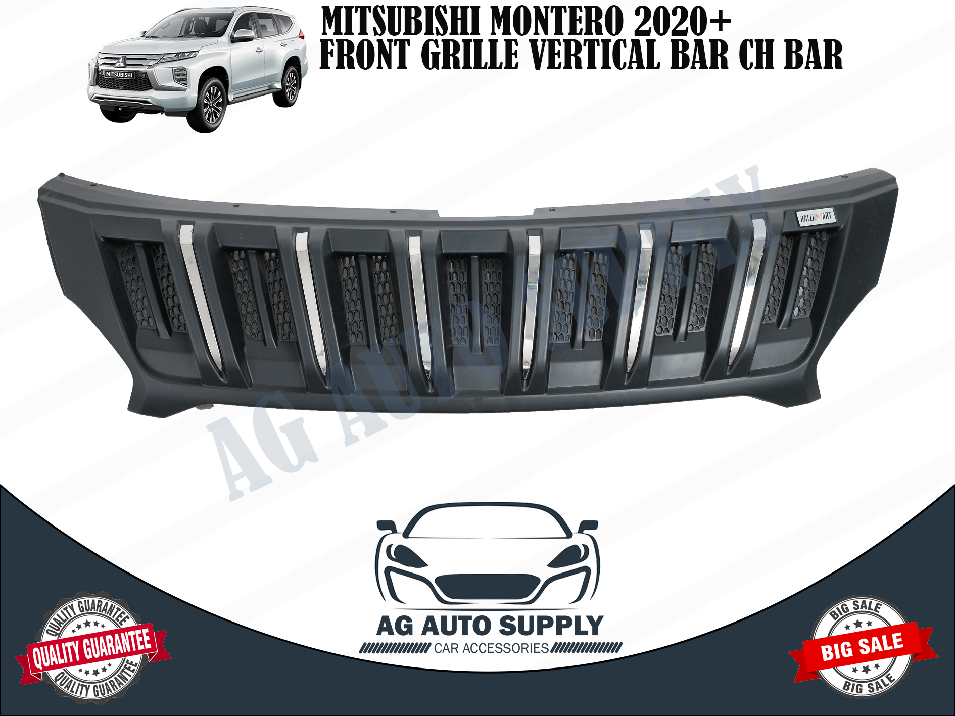Front Grille Car Grill Guard All Black For MITSUBISHI MONTERO 2021