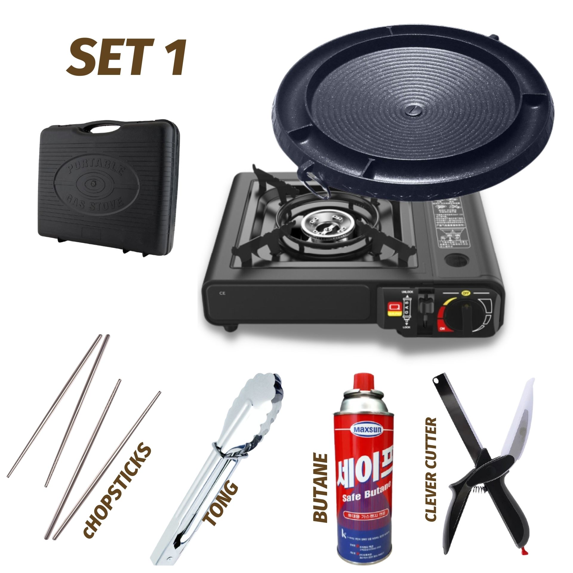 Ram&Pam NEW FONDUE GRILL PAN SET Best for Samgyupsal With FREE Clever