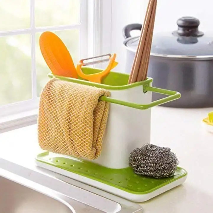 3 In 1 Kitchen Bathroom Sink Organizer With Dishwasher Sponge Holder Lazada Ph