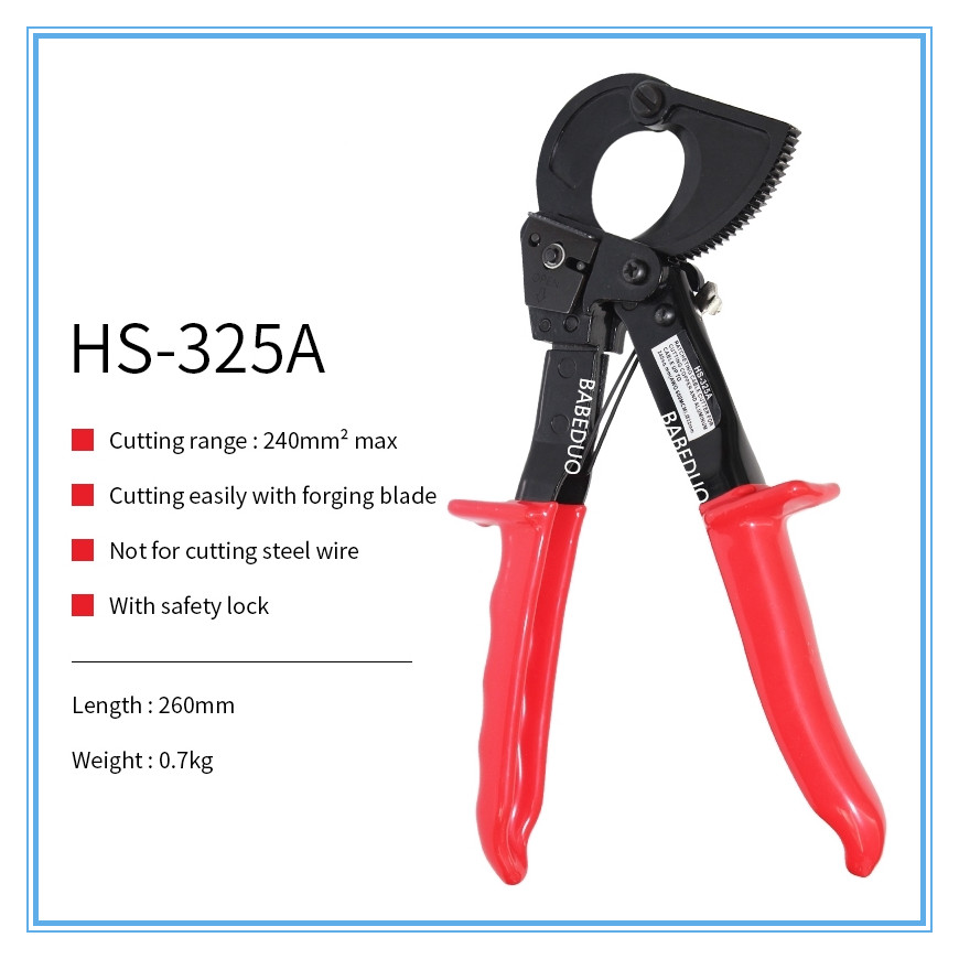 HS325A ratchet cable shears insulated copper aluminum bolt cable
