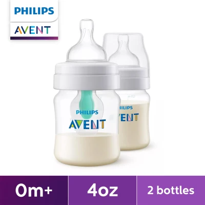 Philips AVENT 4oz Anti-colic Baby Bottle with AirFree™ Vent, 2-pack