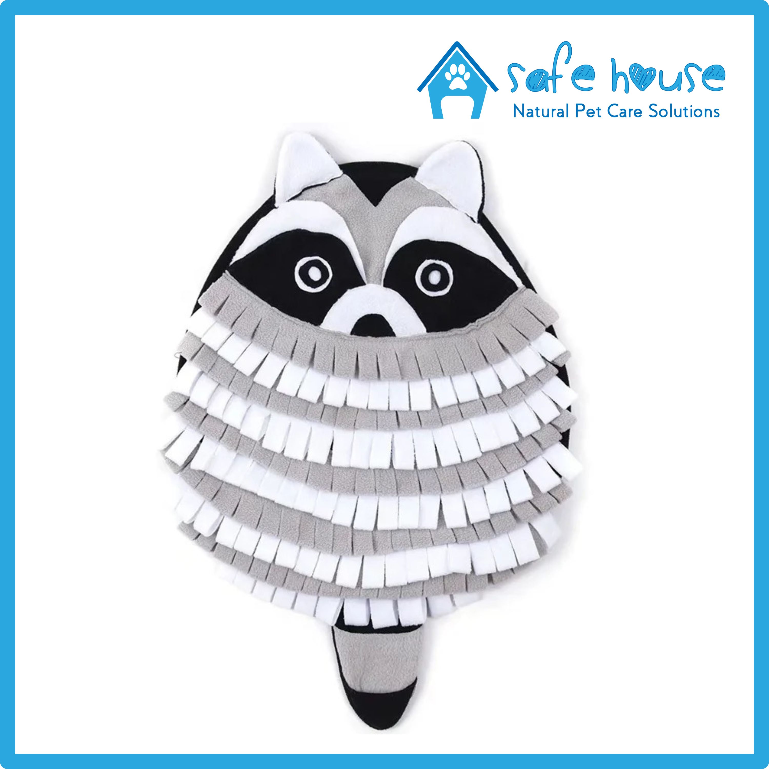Safe House Raccoon Hide and Seek Interactive Snuffle Mat for Pets