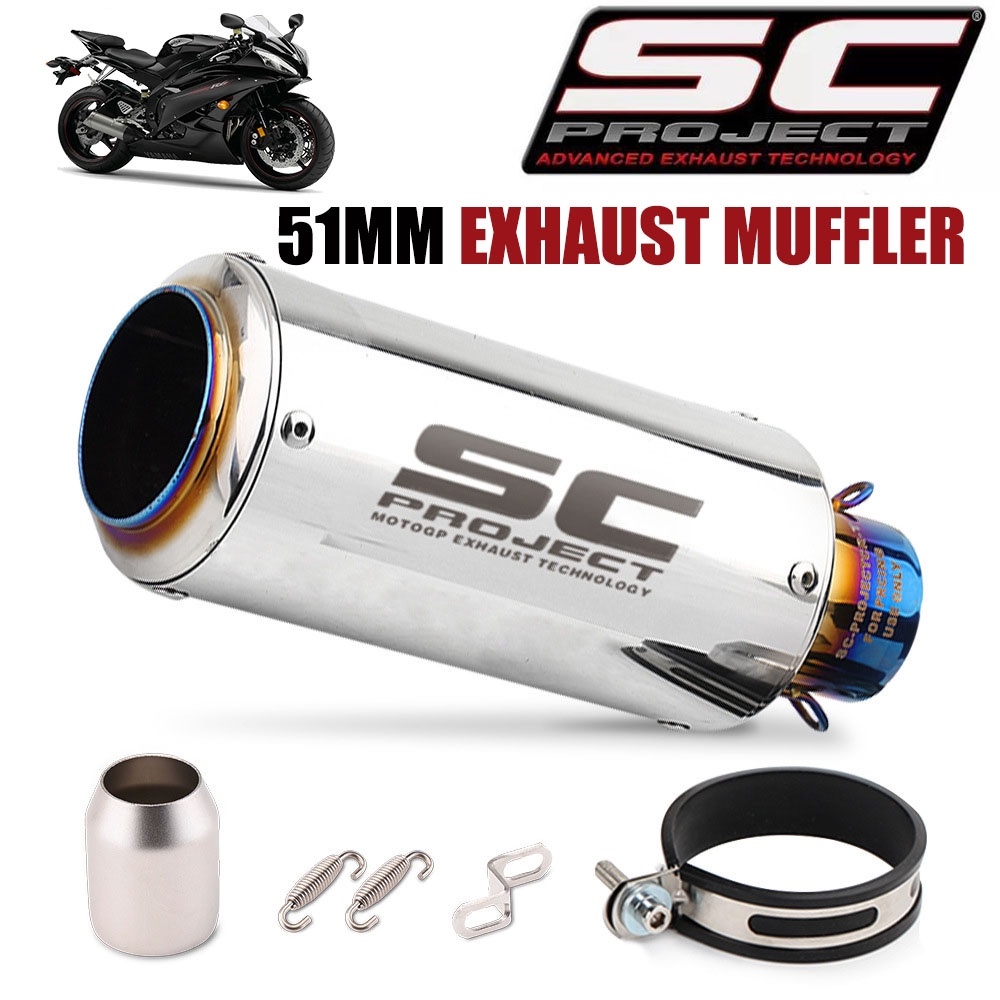 New 2023 [FAST DELIVERY] Motorcycle 51mm Canister Pipe SC Project Pipe