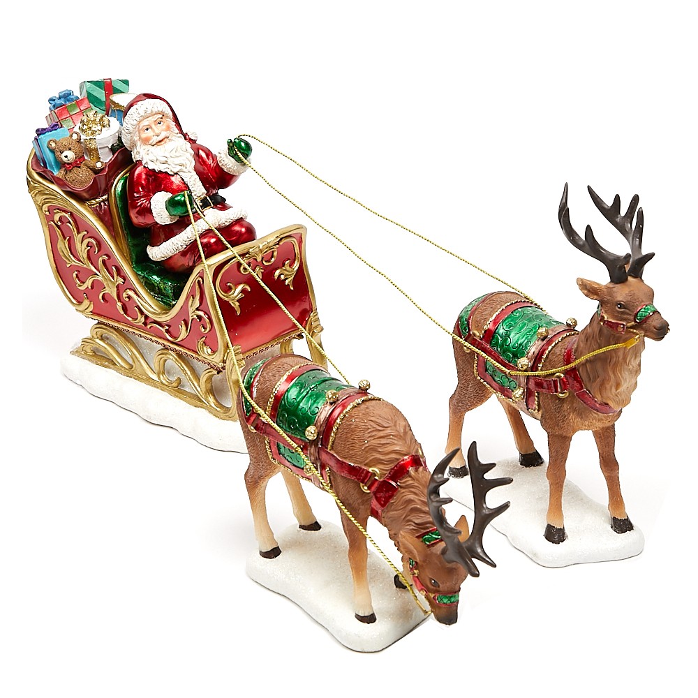 Santa with Sleigh and Reindeer Tabletop Figurine | Lazada PH