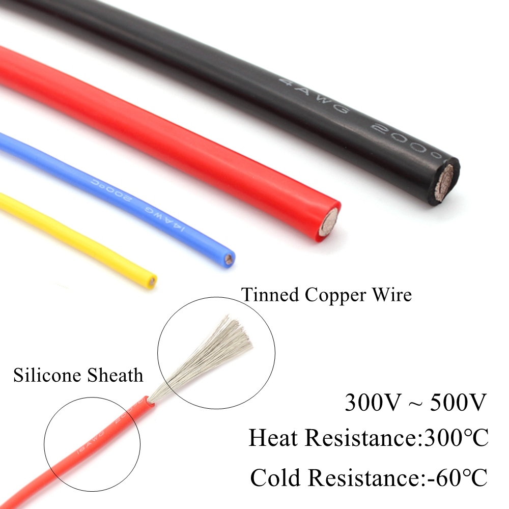 【cw】 11awg 4mm Agr Silicone Wire High Temperature Heat Resistant Rubber 