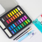 Portable Watercolor Paint Set with 36 Colors and Paint Brush