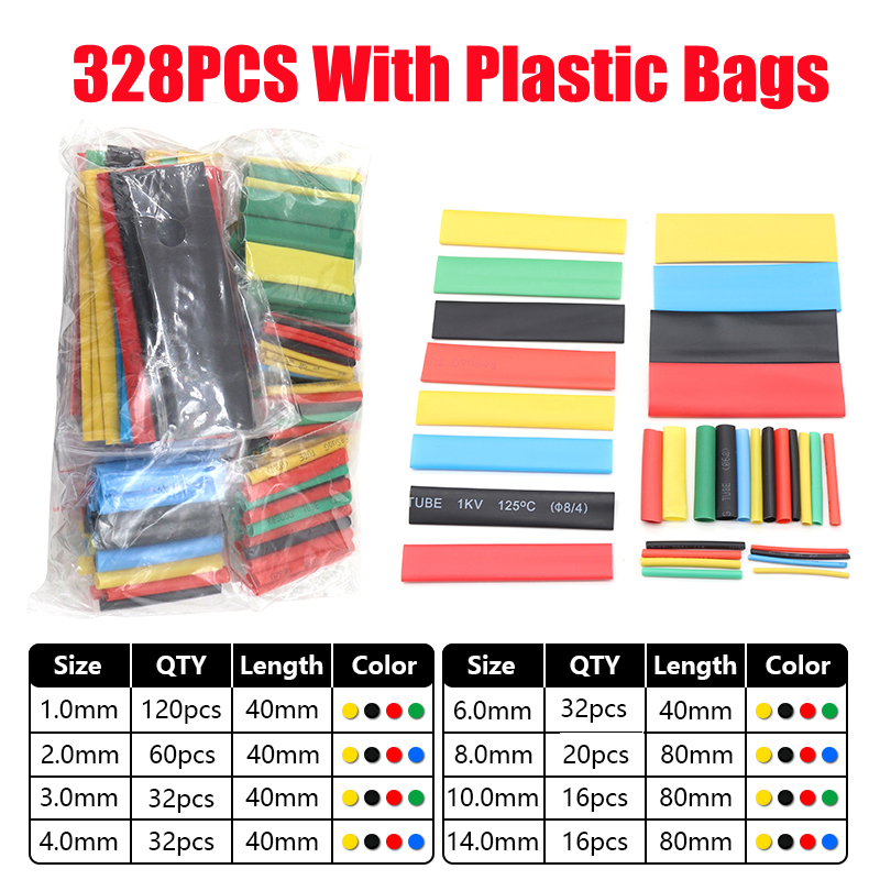 【COD + local seller】530/328/164 pcs 21 Heat Shrink Tubing Kit Assorted Sleeving Tube Wrap Cable