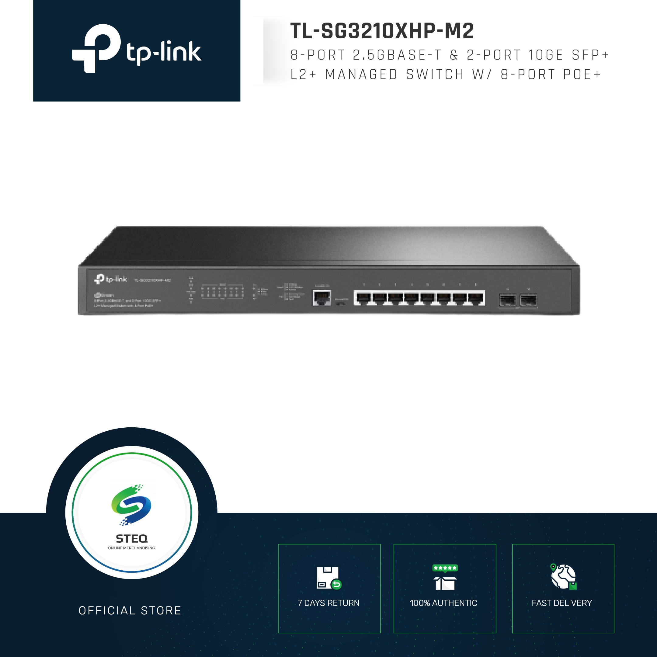 STEQ TP LINK TL-SG3210XHP-M2 New JetStream 8-Port 2.5GBASE-T and 2-Port ...