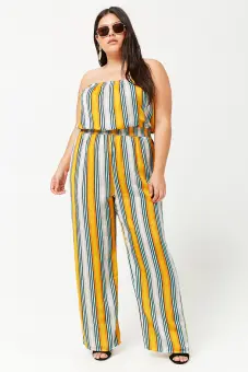 plus size cream jumpsuit