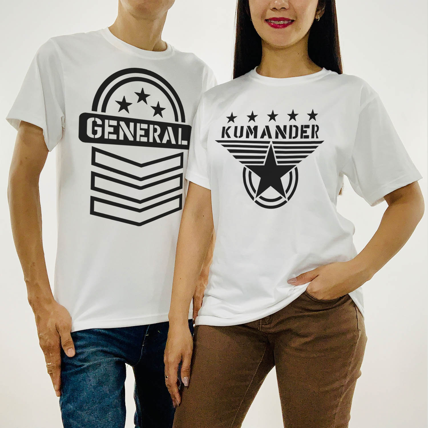 general and kumander couple shirt