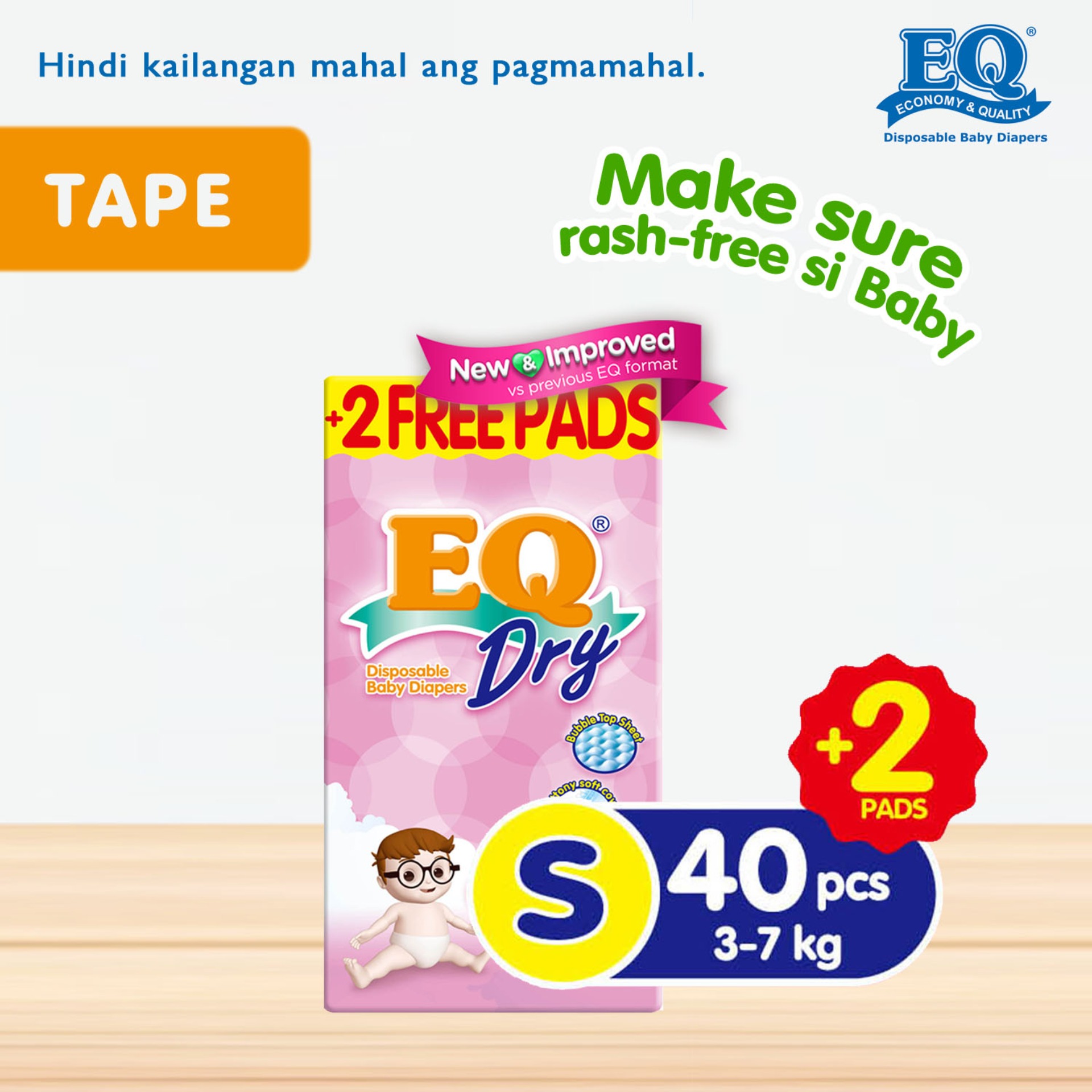 EQ Dry Small (3-7 kg) - 40 pcs x 1 pack 