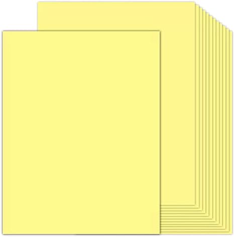 100 Sheets Yellow Cardstock 8.5 x 11 Thick Paper, Goefun 80lb Card Stock  Printer Paper for Invitations, Menus, Wedding, DIY Cards