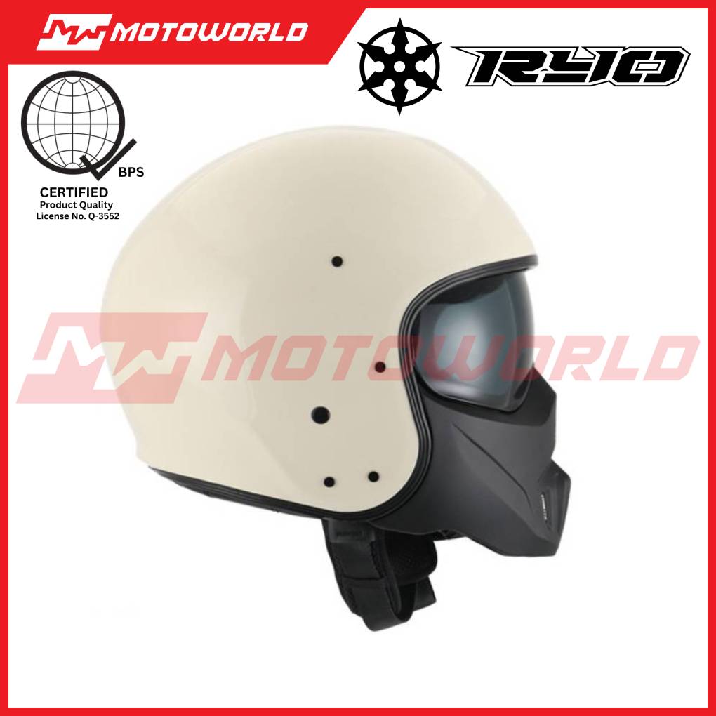 Ryo RYO RO-5V MOTORCYCLE OPEN FACE HELMET Matte Black Motorcycle