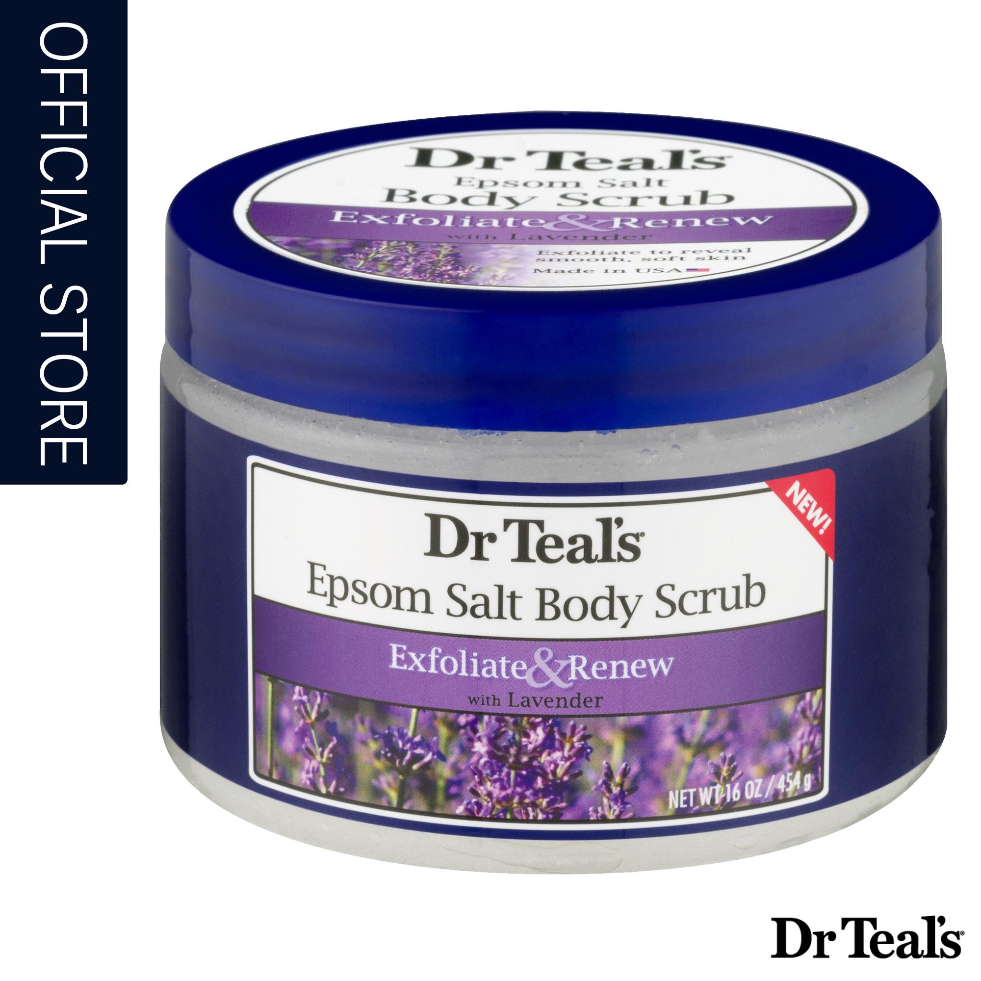 Dr Teal S Exfoliate And Renew Epsom Salt Body Scrub With Lavender 454g Sleep Aid Stress And Pain