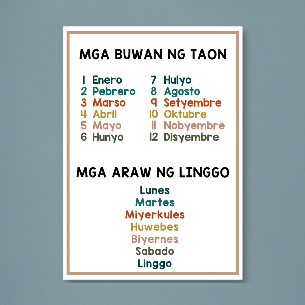 Alpabetong Filipino Abakada - 5R/A4/A3 Size Minimalist Educational ...