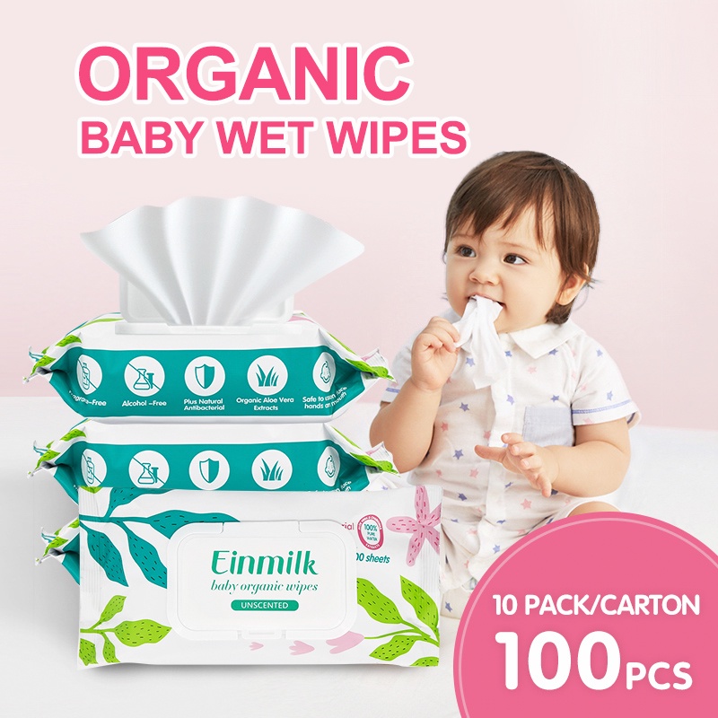 [Einmilk Organic Wet Wipes]Baby Organic Moist Wet Wipe 100s*10 packs