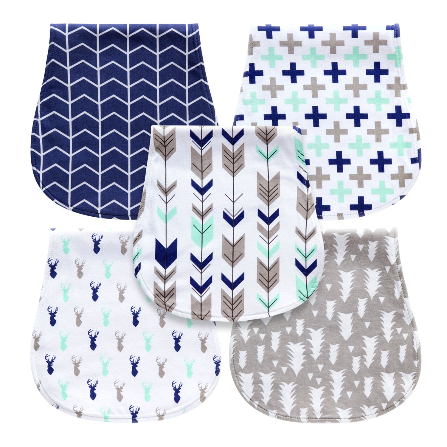4-Pack Newborn Baby Burp Cloths Organic Cotton Towels Burping Comfy 